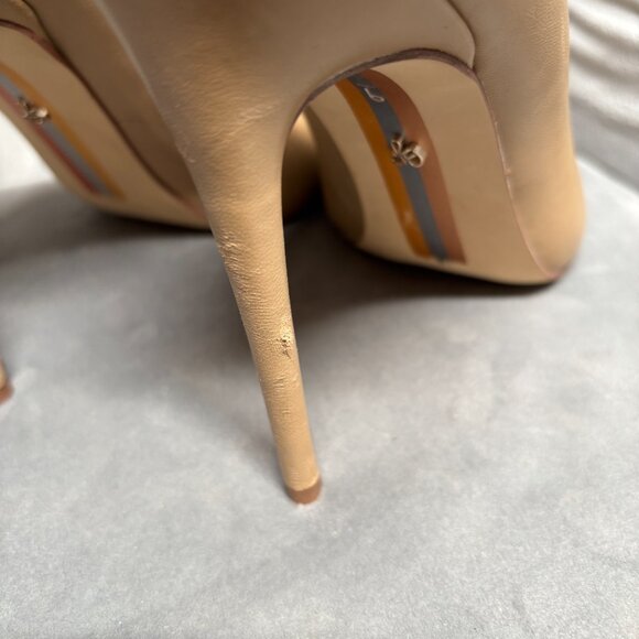 Sam Edelman Hazel Nude Leather Pointed Toe Pumps – Women’s Size 9 - Picture 6 of 9
